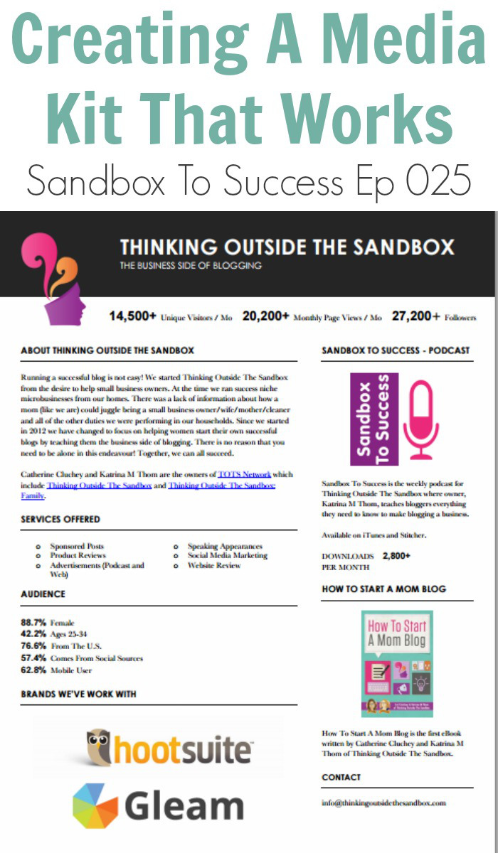 Creating A Media Kit That Works – Sandbox To Success Ep 025