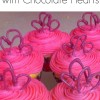Valentine's Vanilla Butter Cupcakes with Chocolate Hearts