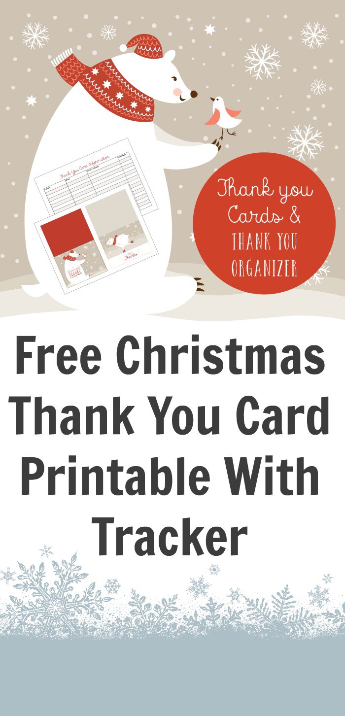 Free Christmas Thank You Card Printable With Tracker 