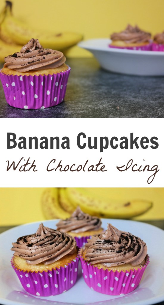 Banana Cupcakes With Chocolate Icing