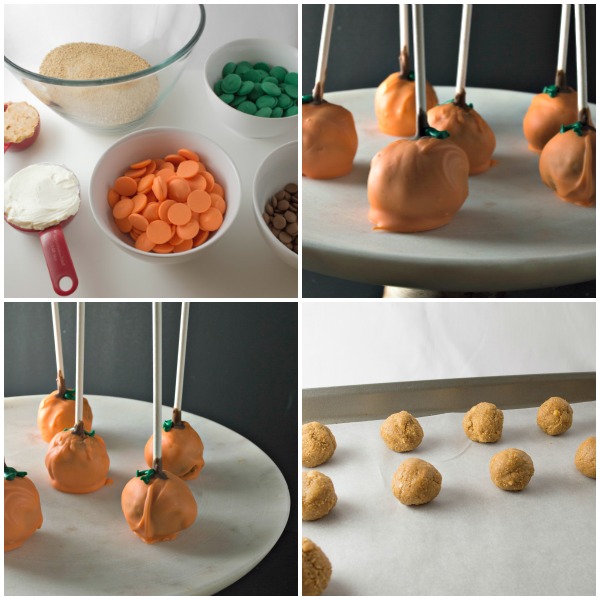 Pumpkin Shaped Cake Pops: Graham Cracker And Peanut Butter Pops