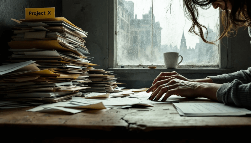 A person organizing detailed records on a desk. - Co-Parenting with a Liar