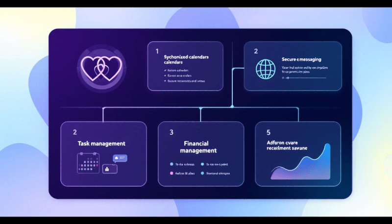 Essential features of leading co parenting apps displayed in a chart.
